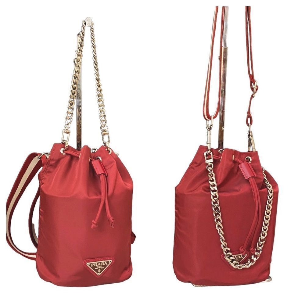 COPY - PRADA Nylon Silvertone Pouch to Shoulder Crossbody Bag 💼 P1 - Picture 7 of 17